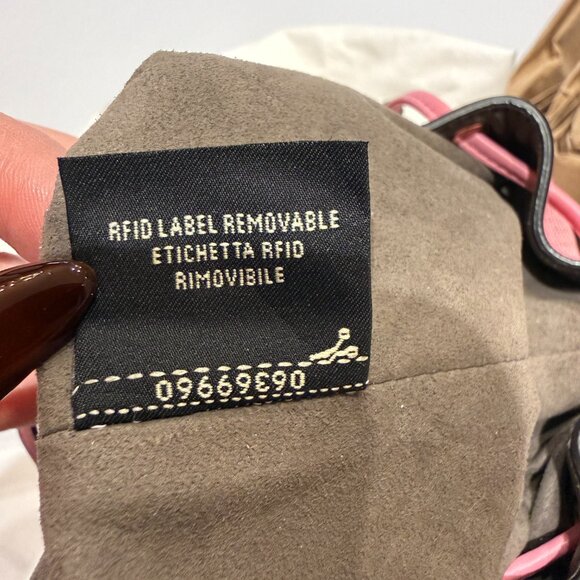 Fendi Mini Mon Tresor Bucket Bag Pequin Raffia w/ Dustbag - Green / Pink - Picture 9 of 10